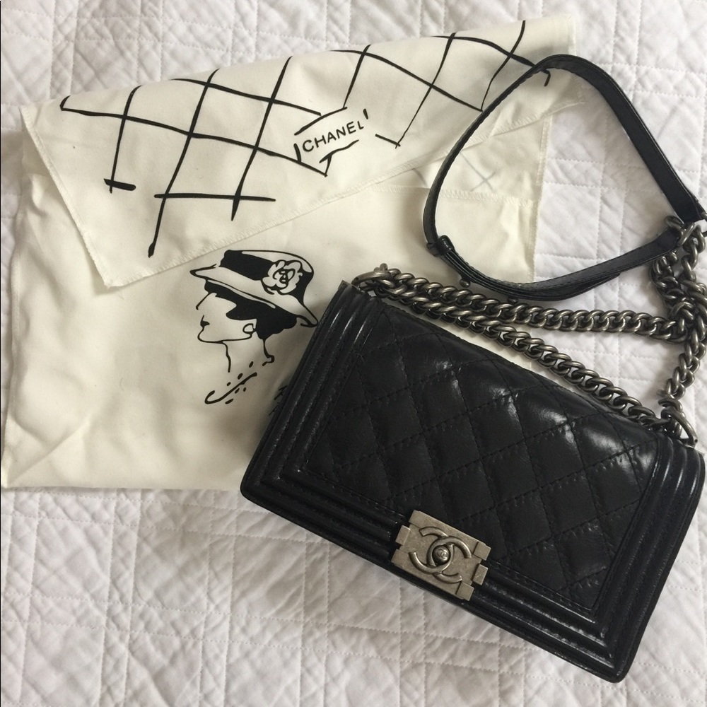 C C Le Boy Goatskin quilted leather chain bag